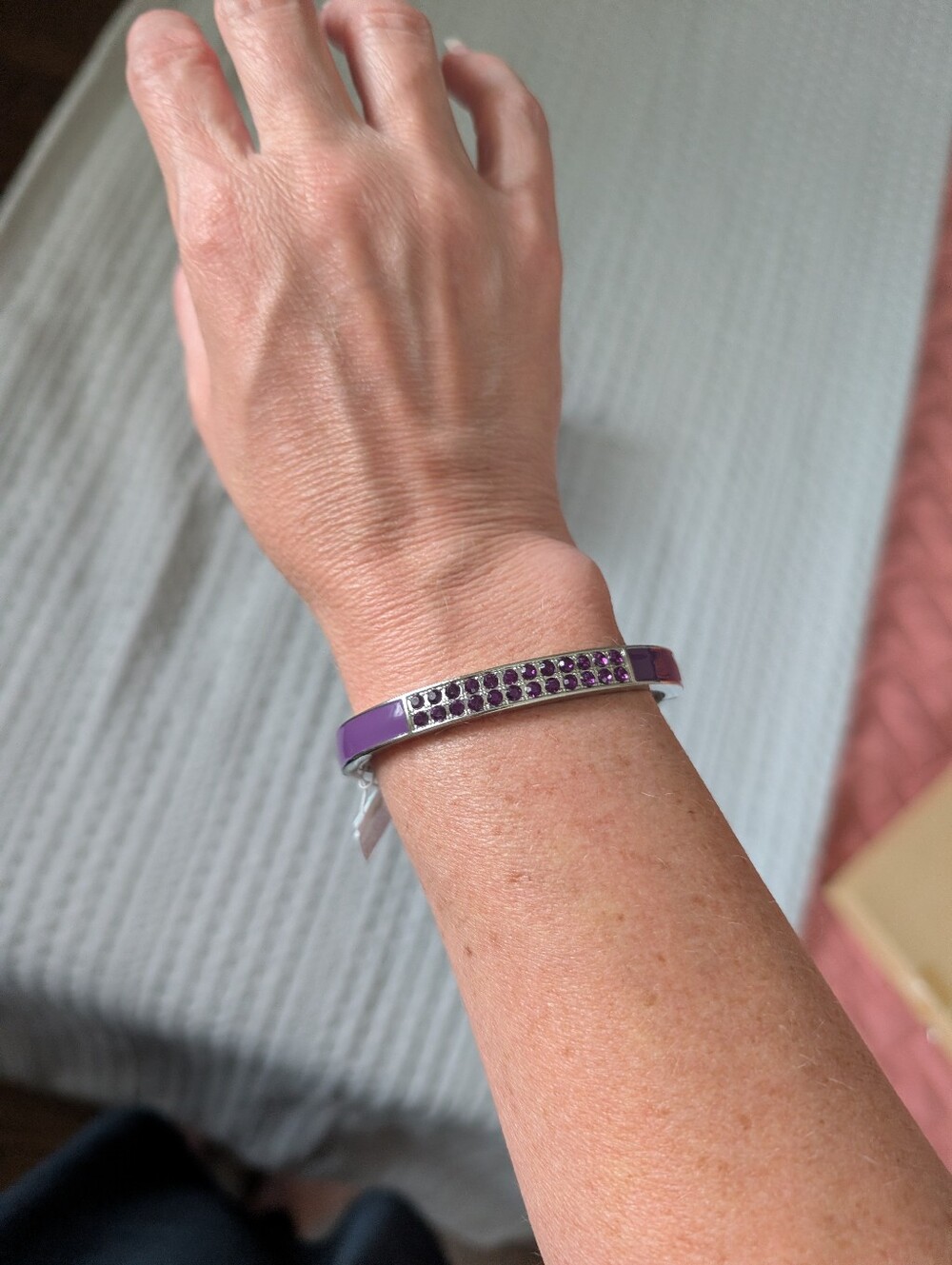 Lia Sophia Pop Rocks Purple Crystal Accent Bangle Bracelet